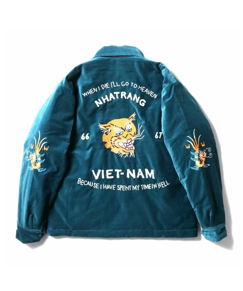 セール】HOUSTON ヒューストン REVERSIBLE VIETNAM JACKET 虎 MAP柄