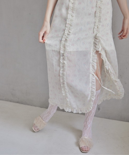 etre loin（エトルワン）の「Frill slit cami dress（ワンピース・レディース・ブラック/ホワイト/ベージュ・M）」の12枚目の写真