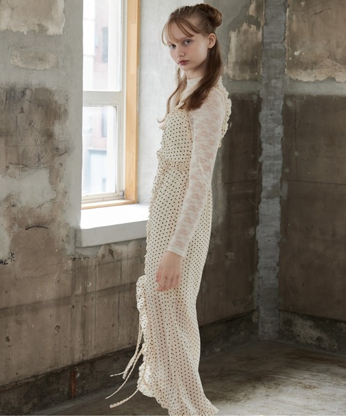 etre loin（エトルワン）の「Frill slit cami dress（ワンピース・レディース・ブラック/ホワイト/ベージュ・M）」の20枚目の写真