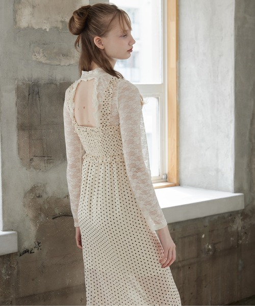 etre loin(エトルワン)の「Frill slit cami dress(ワンピース・レディース・ブラック/ホワイト/ベージュ/ピンク・M)」の20枚目の写真