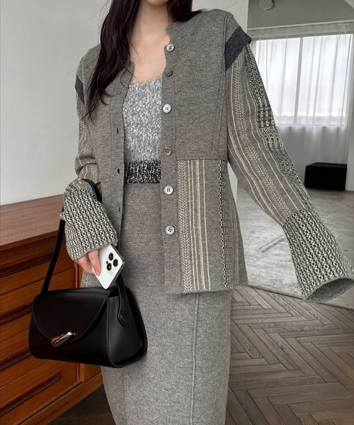 WILLFULLY(ウィルフリー)の「jacquard weave placement peplum knit(ニット/セーター・レディース・その他/ブラック・FREE)」の2枚目の写真