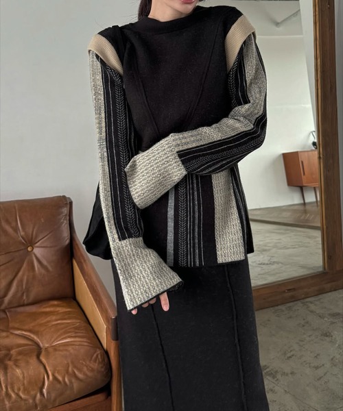 WILLFULLY(ウィルフリー)の「jacquard weave placement peplum knit(ニット/セーター・レディース・その他/ブラック・FREE)」の8枚目の写真