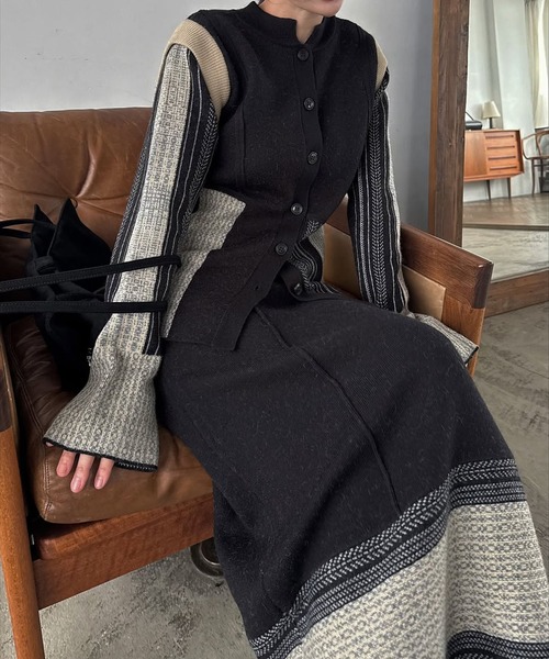 WILLFULLY(ウィルフリー)の「jacquard weave placement peplum knit(ニット/セーター・レディース・その他/ブラック・FREE)」の4枚目の写真