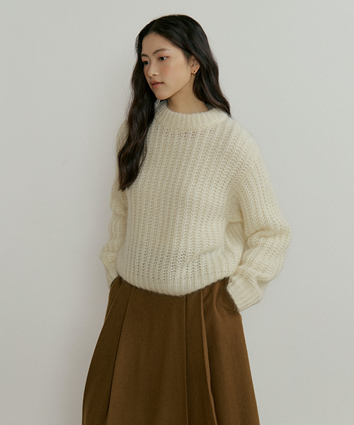 LINGSEOUL(リングソウル)の「kid mohair half neck knit-ivory(ニット/セーター・レディース・アイボリー・FREE)」の1枚目の写真