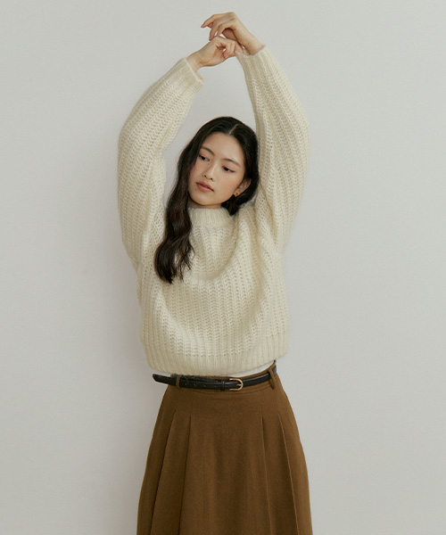 LINGSEOUL(リングソウル)の「kid mohair half neck knit-ivory(ニット/セーター・レディース・アイボリー・FREE)」の4枚目の写真