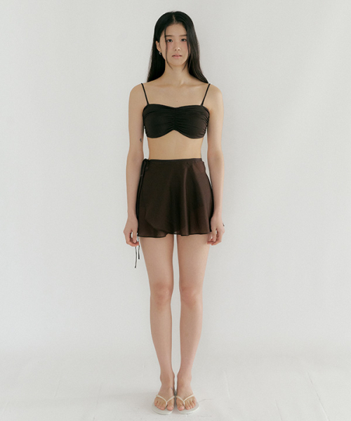 LINGSEOUL(リングソウル)の「sheer layered wrap skirt-brown(スカート・レディース・その他・FREE)」の3枚目の写真