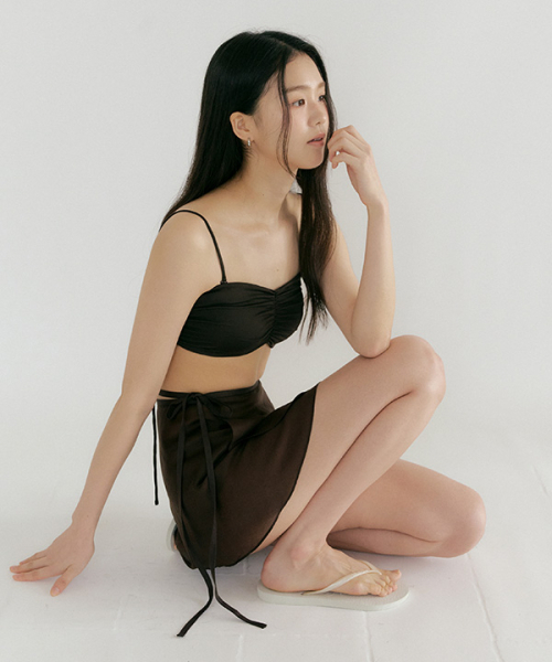 LINGSEOUL(リングソウル)の「sheer layered wrap skirt-brown(スカート・レディース・その他・FREE)」の4枚目の写真