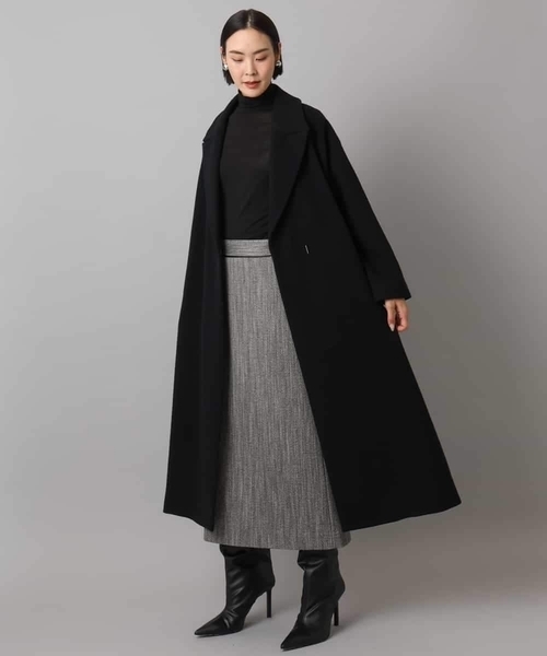 MICHEL KLEIN(ミッシェル・クラン)の「Super100ウールロングチェスターコート(チェスターコート・レディース・カーキ/ブラック・38)」の8枚目の写真