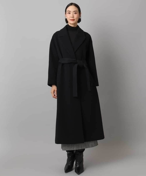 MICHEL KLEIN(ミッシェル・クラン)の「Super100ウールロングチェスターコート(チェスターコート・レディース・カーキ/ブラック・38)」の9枚目の写真