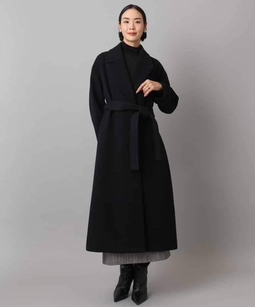 MICHEL KLEIN(ミッシェル・クラン)の「Super100ウールロングチェスターコート(チェスターコート・レディース・カーキ/ブラック・38)」の10枚目の写真