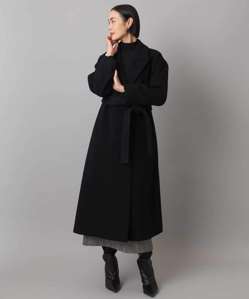 MICHEL KLEIN(ミッシェル・クラン)の「Super100ウールロングチェスターコート(チェスターコート・レディース・カーキ/ブラック・38)」の11枚目の写真