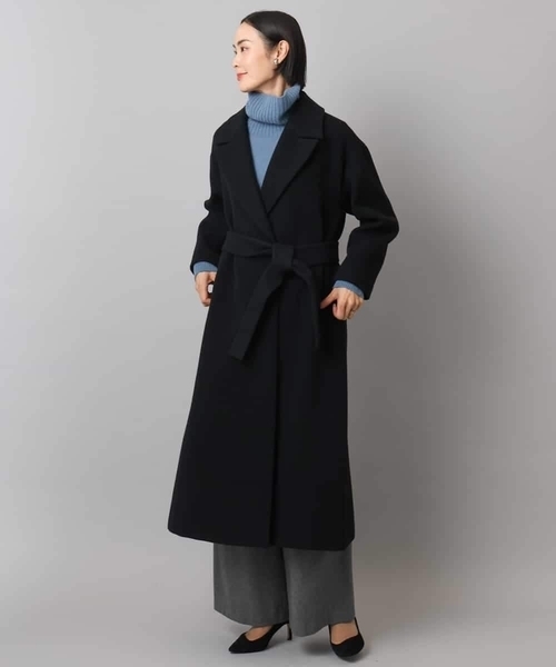 MICHEL KLEIN(ミッシェル・クラン)の「Super100ウールロングチェスターコート(チェスターコート・レディース・カーキ/ブラック・38)」の13枚目の写真