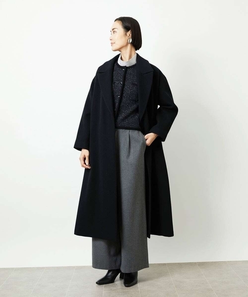 MICHEL KLEIN(ミッシェル・クラン)の「Super100ウールロングチェスターコート(チェスターコート・レディース・カーキ/ブラック・38)」の17枚目の写真