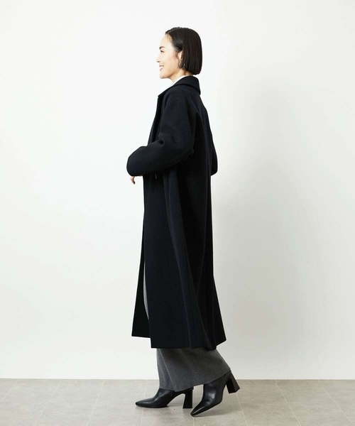 MICHEL KLEIN(ミッシェル・クラン)の「Super100ウールロングチェスターコート(チェスターコート・レディース・カーキ/ブラック・38)」の18枚目の写真