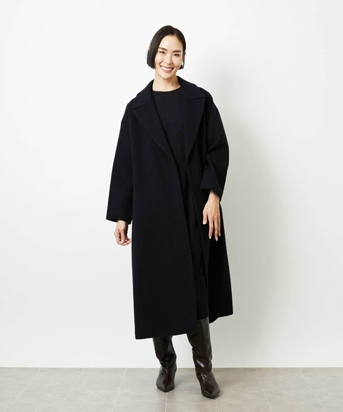 MICHEL KLEIN(ミッシェル・クラン)の「Super100ウールロングチェスターコート(チェスターコート・レディース・カーキ/ブラック・38)」の19枚目の写真