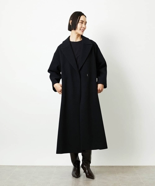 MICHEL KLEIN(ミッシェル・クラン)の「Super100ウールロングチェスターコート(チェスターコート・レディース・カーキ/ブラック・38)」の20枚目の写真