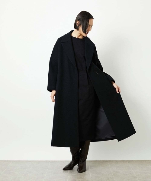 MICHEL KLEIN(ミッシェル・クラン)の「Super100ウールロングチェスターコート(チェスターコート・レディース・カーキ/ブラック・38)」の21枚目の写真