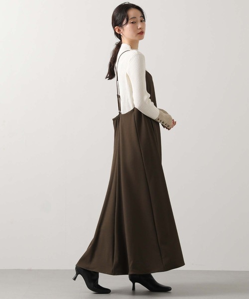 Gready Brilliant（グレディブリリアン）の「パネルフレアキャミワンピース（ワンピース・レディース・ブラック/ブラウン・36/38）」の9枚目の写真