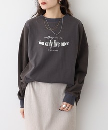 A.N.L ロゴプリント切替カットソー