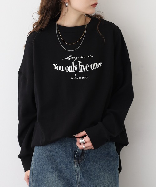 A.N.L（エーエヌエル　レーベル）の「A.N.L ロゴプリント切替カットソー（Tシャツ/カットソー・レディース・ネイビー/ライトグレー/ブラック・38）」の5枚目の写真