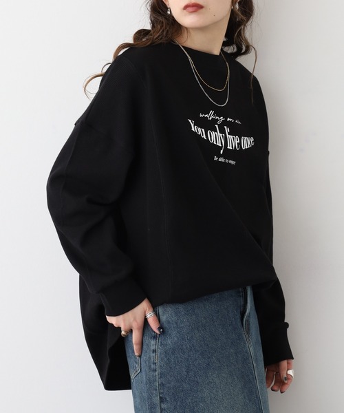 A.N.L（エーエヌエル　レーベル）の「A.N.L ロゴプリント切替カットソー（Tシャツ/カットソー・レディース・ネイビー/ライトグレー/ブラック・38）」の6枚目の写真