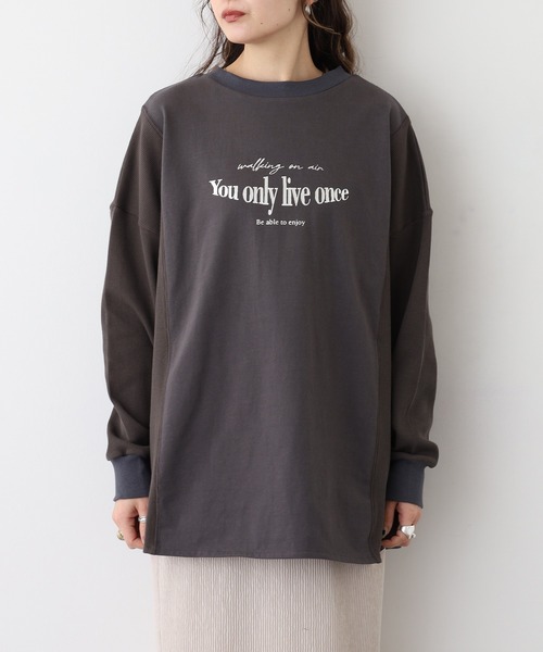 A.N.L（エーエヌエル　レーベル）の「A.N.L ロゴプリント切替カットソー（Tシャツ/カットソー・レディース・ネイビー/ライトグレー/ブラック・38）」の16枚目の写真
