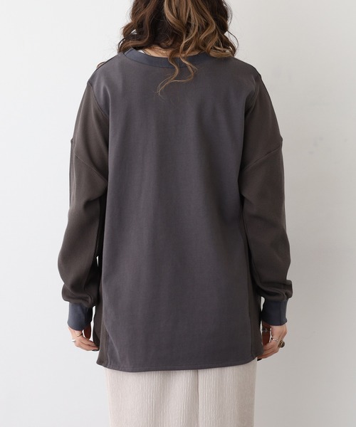 A.N.L（エーエヌエル　レーベル）の「A.N.L ロゴプリント切替カットソー（Tシャツ/カットソー・レディース・ネイビー/ライトグレー/ブラック・38）」の18枚目の写真