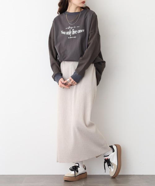 A.N.L（エーエヌエル　レーベル）の「A.N.L ロゴプリント切替カットソー（Tシャツ/カットソー・レディース・ネイビー/ライトグレー/ブラック・38）」の11枚目の写真