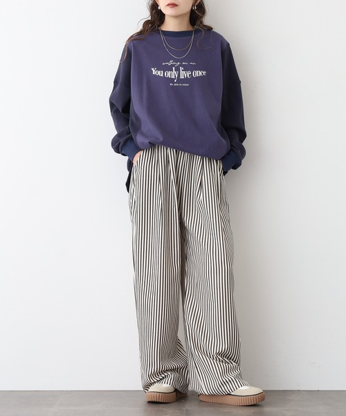 A.N.L（エーエヌエル　レーベル）の「A.N.L ロゴプリント切替カットソー（Tシャツ/カットソー・レディース・ネイビー/ライトグレー/ブラック・38）」の15枚目の写真