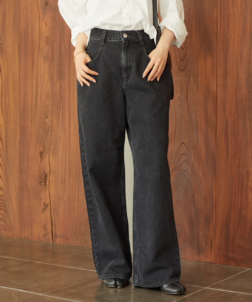 Plage　R'IAM WIDE デニム　34サイズ　ブラック plage（プラージュ）の「《追加》R'IAM WIDE デニム（デニムパンツ