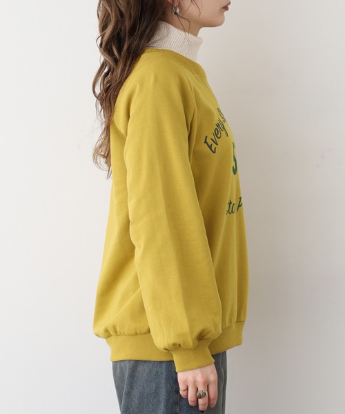 Quelle Chance(ケルシャンス)の「プリント+刺繍 長袖プルオーバー(Tシャツ/カットソー・レディース・杢グレー/チャコールグレー/グリーン/マスタード・M/L)」の7枚目の写真