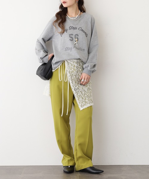Quelle Chance(ケルシャンス)の「プリント+刺繍 長袖プルオーバー(Tシャツ/カットソー・レディース・杢グレー/チャコールグレー/グリーン/マスタード・M/L)」の22枚目の写真
