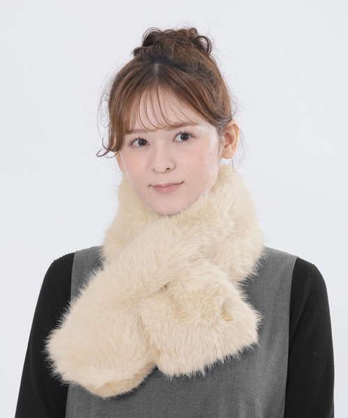 マリークワント　ケーブルニット　マフラー　テラコッタ MARY QUANT - マリークワント ケーブルニット マフラー テラコッタの