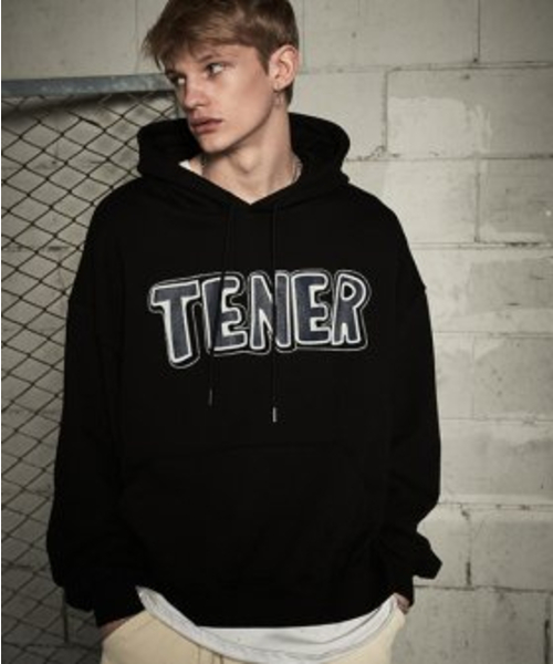 TENER(テネル)の「tnr printed embroidery hoodie black(パーカー・メンズ・その他・F)」の1枚目の写真