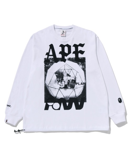 A BATHING APE(アベイシングエイプ)の「BAPE BY KAZUKI KURAISHI “APE PAW GEO” LONG SLEEVES TEE(Tシャツ/カットソー・メンズ・ホワイト/チャコール・SMALL/X-LARGE/XX-LARGE/MEDIUM/LARGE)」の2枚目の写真