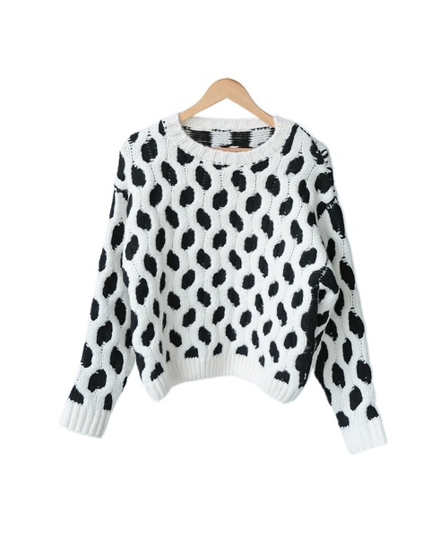 mili an deni（ミリアンデニ）の「バルキーニットプルオーバー（ニット/セーター・レディース・ブルー/ブラック・M）」の17枚目の写真