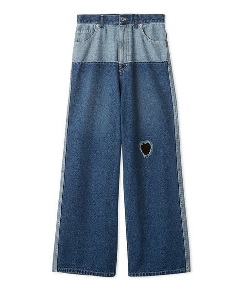 FURFUR（ファーファー）の「パッチワークデニムパンツ（デニムパンツ・レディース・ブラック/ライトブルー/ブルー・0/1）」の3枚目の写真