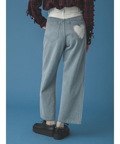 FURFUR（ファーファー）の「パッチワークデニムパンツ（デニムパンツ・レディース・ブラック/ライトブルー/ブルー・0/1）」の5枚目の写真