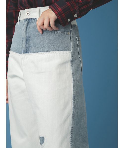 FURFUR（ファーファー）の「パッチワークデニムパンツ（デニムパンツ・レディース・ブラック/ライトブルー/ブルー・0/1）」の8枚目の写真