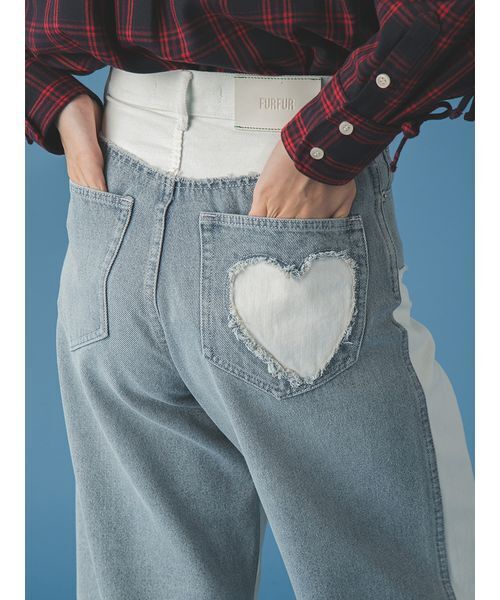 FURFUR（ファーファー）の「パッチワークデニムパンツ（デニムパンツ・レディース・ブラック/ライトブルー/ブルー・0/1）」の9枚目の写真