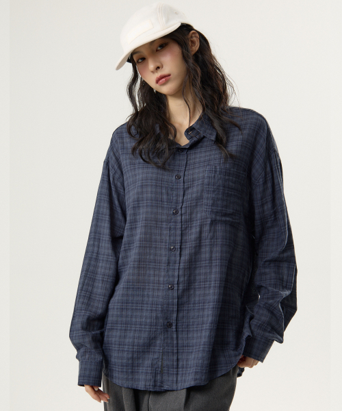 UNKNOWN PLANET(アンノウンプラネット)の「プラネットチェックシャツネイビー(シャツ/ブラウス・レディース・その他・LARGE/SMALL/MEDIUM)」の8枚目の写真
