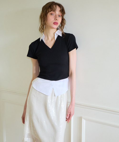 SALON DE YOHN（サロンドヨーン）の「Spangled Layered Skirt Set_ Ivory（スカート・レディース・その他・MEDIUM/SMALL）」の2枚目の写真