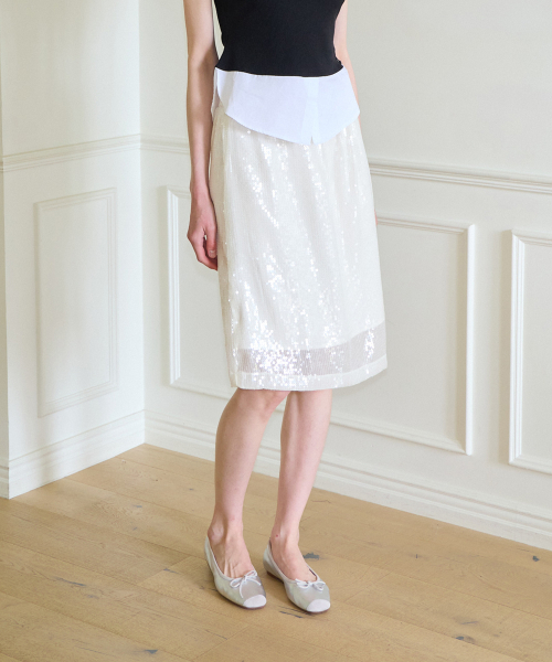SALON DE YOHN（サロンドヨーン）の「Spangled Layered Skirt Set_ Ivory（スカート・レディース・その他・MEDIUM/SMALL）」の3枚目の写真