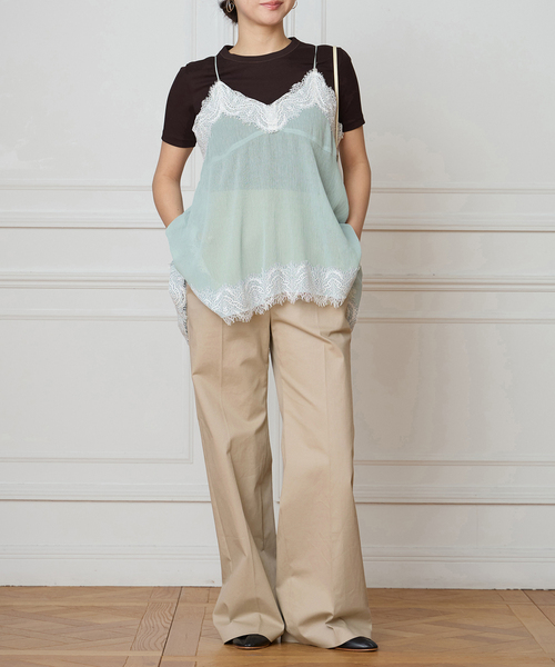 IENA LA BOUCLE（イエナラブークル）の「IENA LA BOUCLE 楊柳レースミニキャミドレス（キャミソール・レディース・ライトグリーン・FREE）」の9枚目の写真