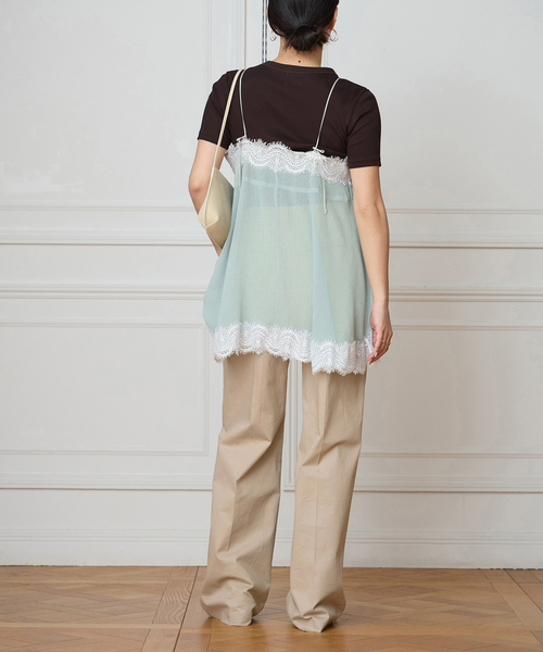 IENA LA BOUCLE（イエナラブークル）の「IENA LA BOUCLE 楊柳レースミニキャミドレス（キャミソール・レディース・ライトグリーン・FREE）」の11枚目の写真