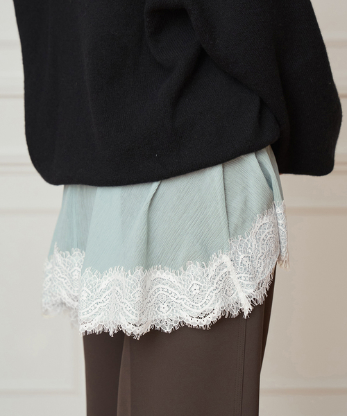 IENA LA BOUCLE（イエナラブークル）の「IENA LA BOUCLE 楊柳レースミニキャミドレス（キャミソール・レディース・ライトグリーン・FREE）」の20枚目の写真
