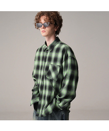ZENDUST（ジェンダスト）の「Michelle Check Shirt GREEN（シャツ/ブラウス）」