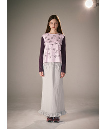 PEEVES PEEVES（フィブス フィブス）の「Frill Mermaid Maxi Skirt / Light Grey（スカート）」