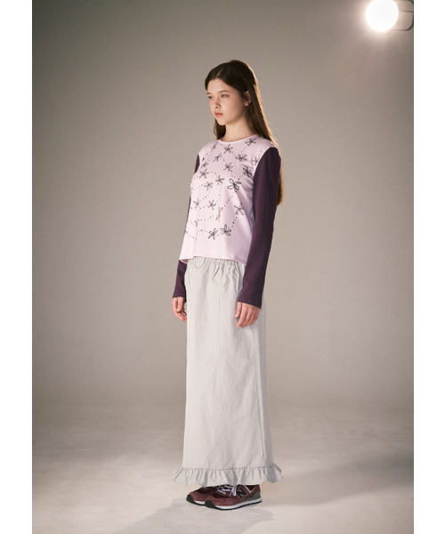 PEEVES PEEVES(フィブス フィブス)の「Frill Mermaid Maxi Skirt / Light Grey(スカート・レディース・その他・OS)」の2枚目の写真
