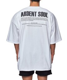 ARDENTSOUL（アーデントソウル）の「シグニチャーバックロゴオーバーサイズ半袖（ホワイト）（Tシャツ/カットソー）」